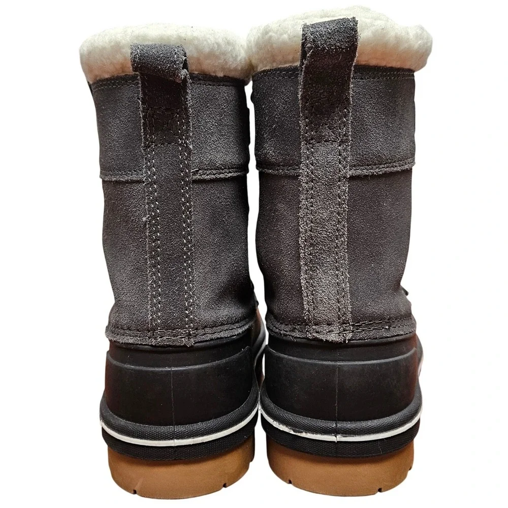 Cat & Jack Gray Faux Fur Thermolite Lace Up Winter Snow Boots Kids Size 1